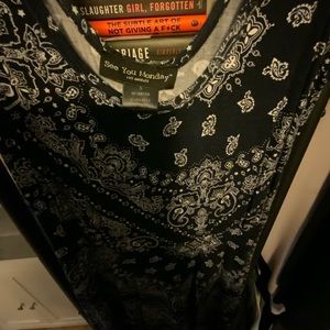 Navy Blue and White Paisley Dress